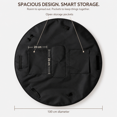 Black | 4 | Black Picnic Tote interior pockets
