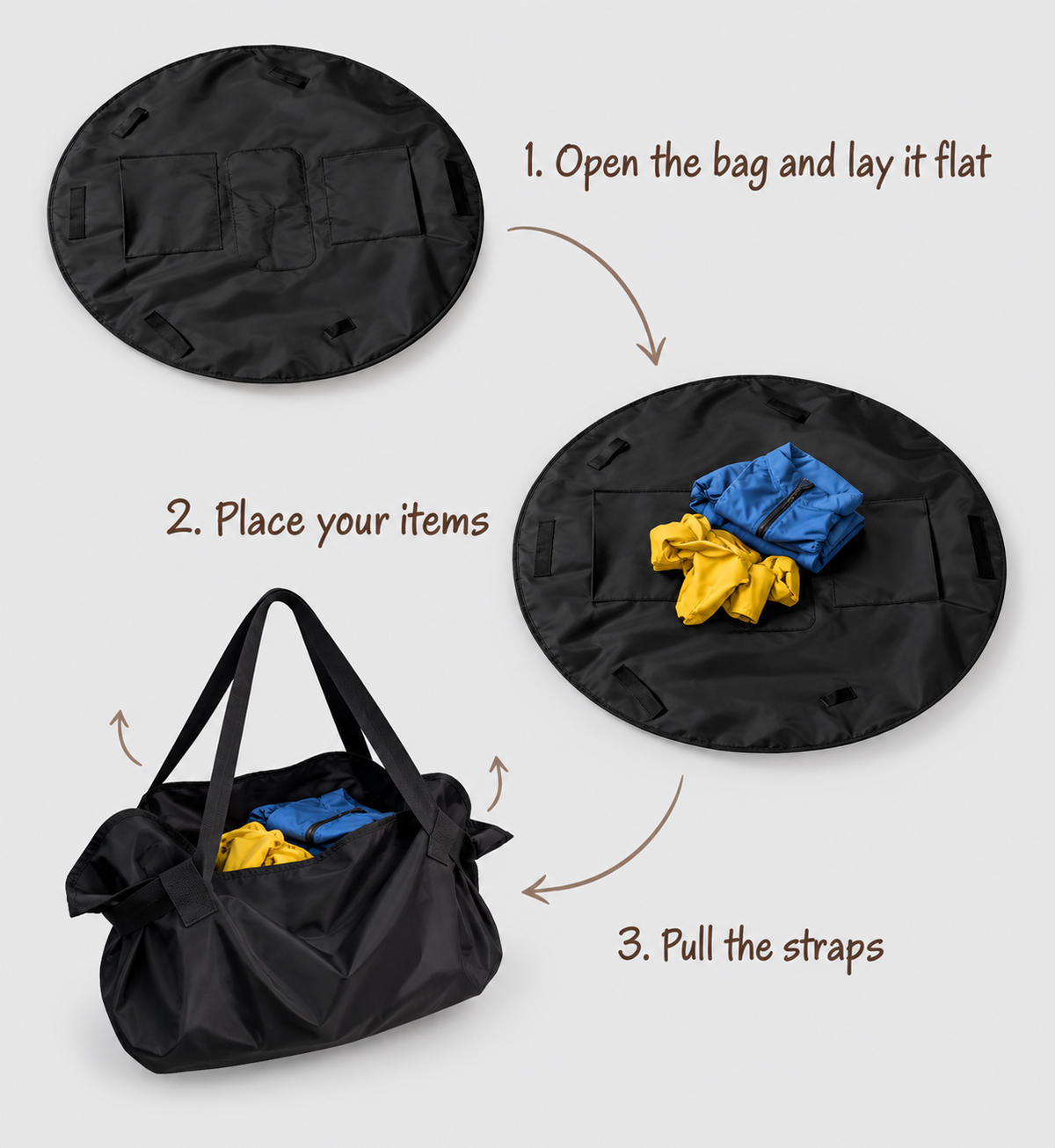 Black | 3 | How to fold the black Picnic Tote