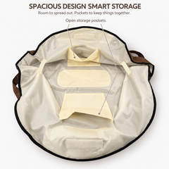 Brown | 4 | Brown Picnic Tote interior pockets
